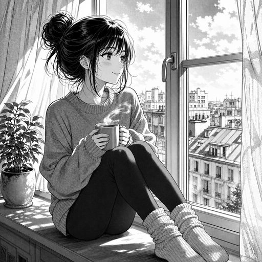 Manga stilinde çizilmiş bir çizgi roman sayfası